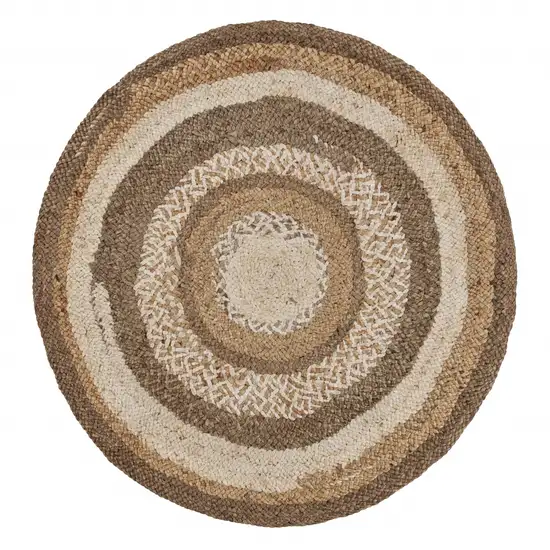 Multicolored Concentric Boutique Jute Rug Photo 1