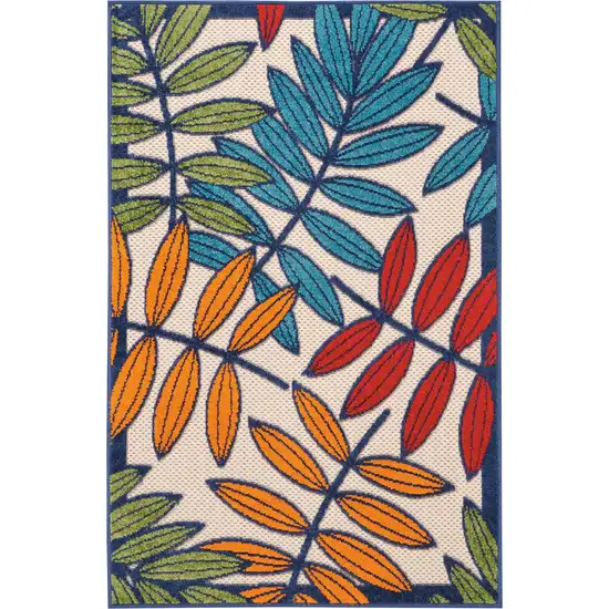 Multicolored Leaves Indoor Outdoor Area Rug Photo 1