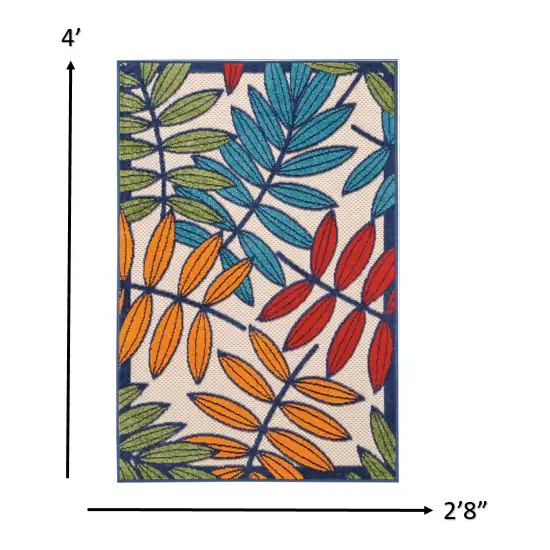 Multicolored Leaves Indoor Outdoor Area Rug Photo 2