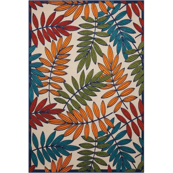 Multicolored Leaves Indoor Outdoor Area Rug Photo 1