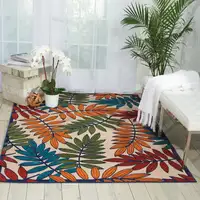 Photo of Multicolored Leaves Indoor Outdoor Area Rug