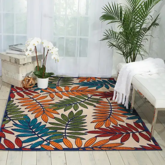 Multicolored Leaves Indoor Outdoor Area Rug Photo 3