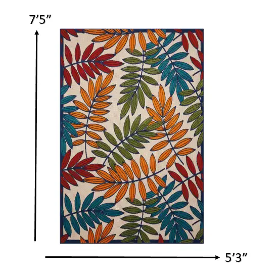 Multicolored Leaves Indoor Outdoor Area Rug Photo 2