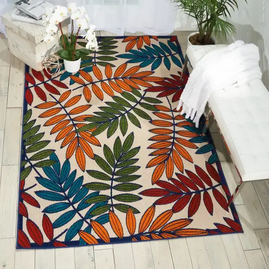 Multicolored Leaves Indoor Outdoor Area Rug Photo 4