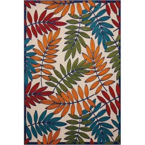 Multicolored Leaves Indoor Outdoor Area Rug Photo 1