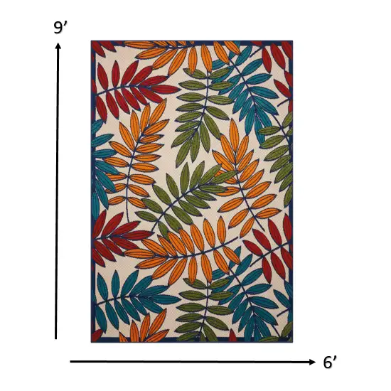 Multicolored Leaves Indoor Outdoor Area Rug Photo 2