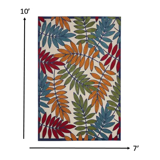 Multicolored Leaves Indoor Outdoor Area Rug Photo 2