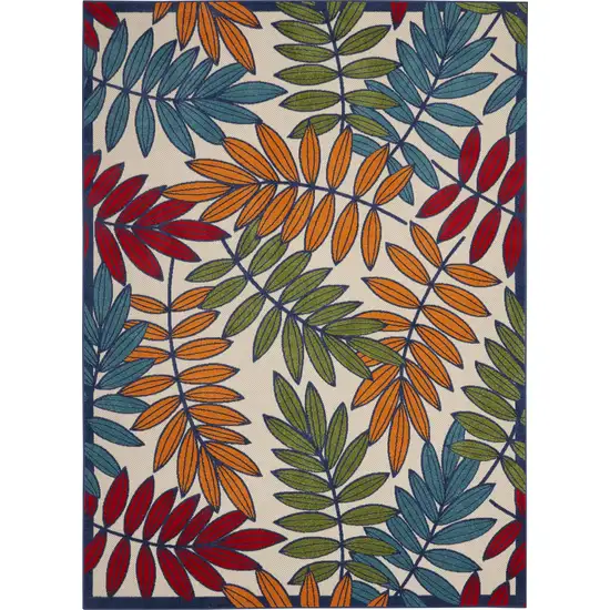 Multicolored Leaves Indoor Outdoor Area Rug Photo 1