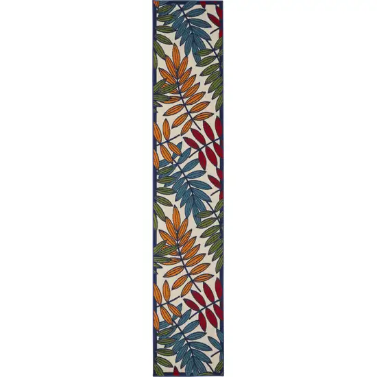 Multicolored Leaves Indoor Outdoor Runner Rug Photo 1