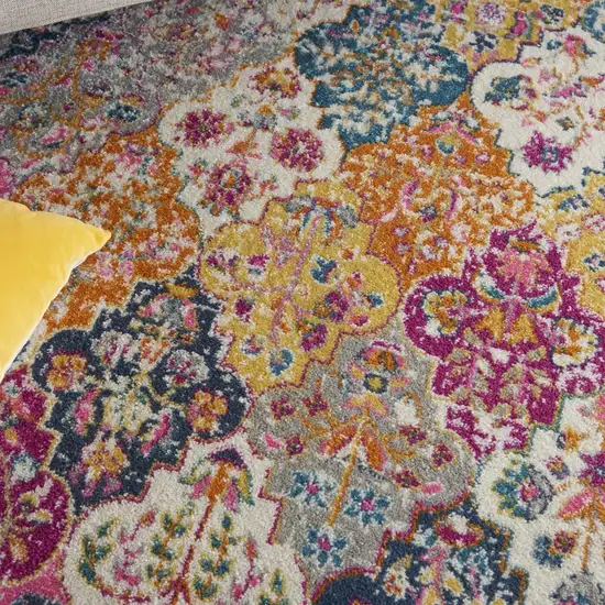 Muted Brights Floral Diamond Area Rug Photo 3