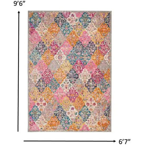 Muted Brights Floral Diamond Area Rug Photo 3