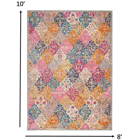 Muted Brights Floral Diamond Area Rug Photo 3