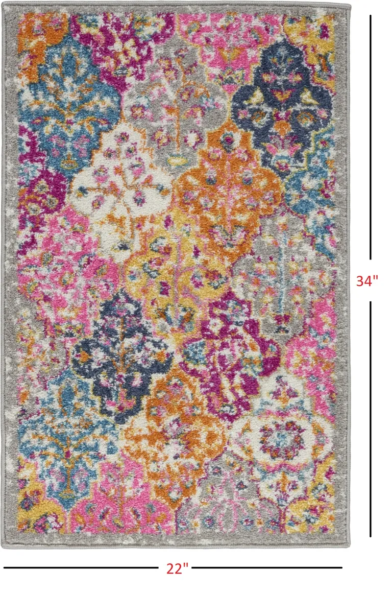 Muted Brights Floral Diamond Scatter Rug Photo 2