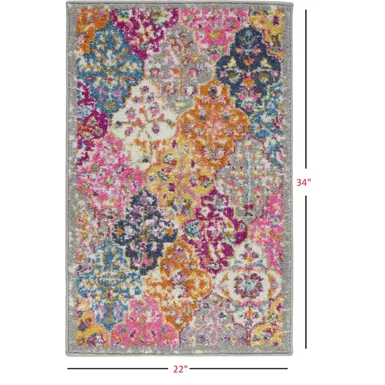 Muted Brights Floral Diamond Scatter Rug Photo 2