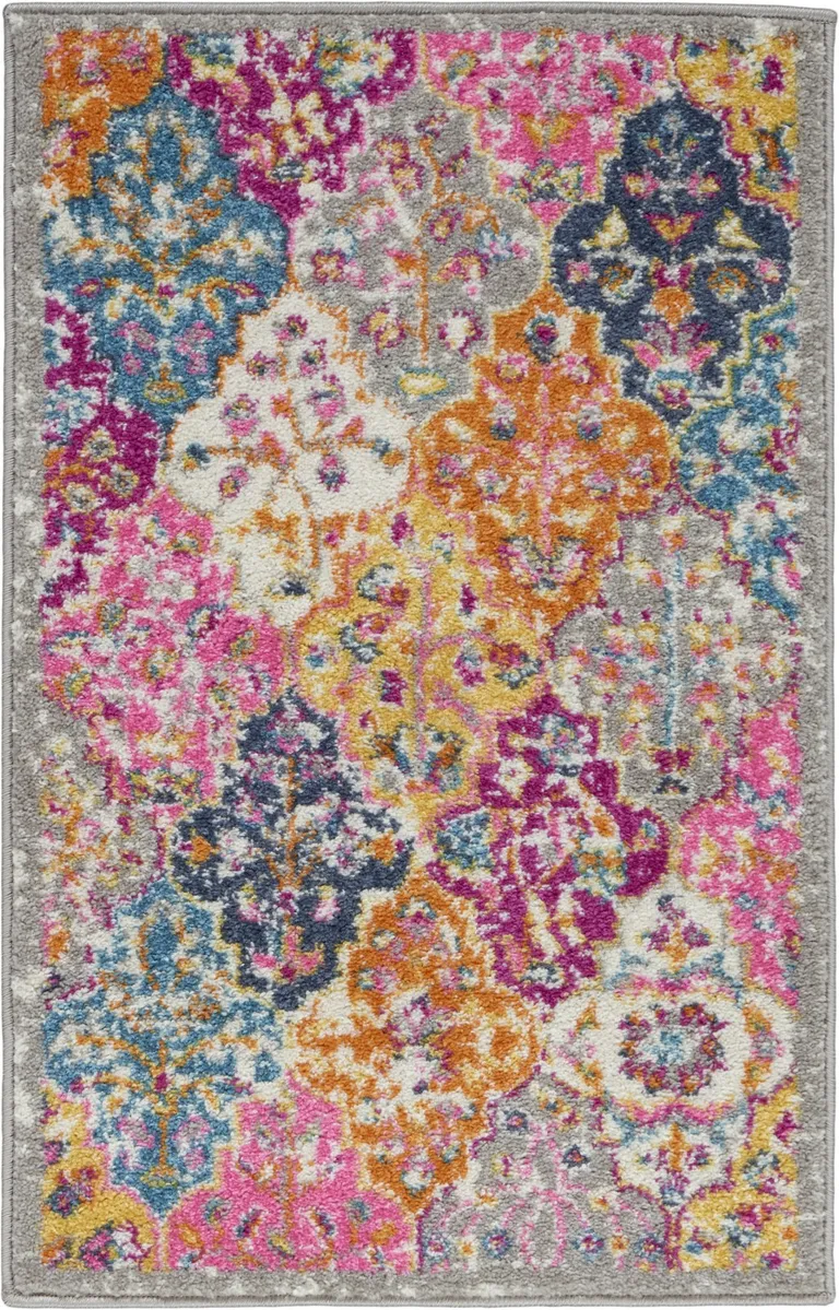 Muted Brights Floral Diamond Scatter Rug Photo 1