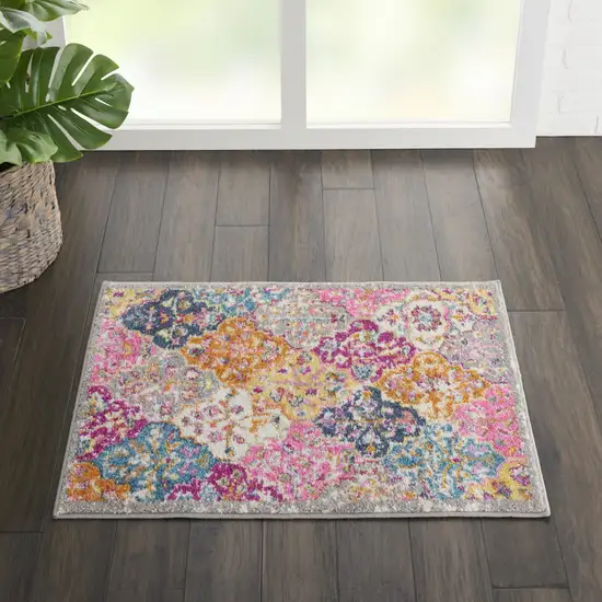 Pink And Gray Geometric Dhurrie Area Rug Photo 7