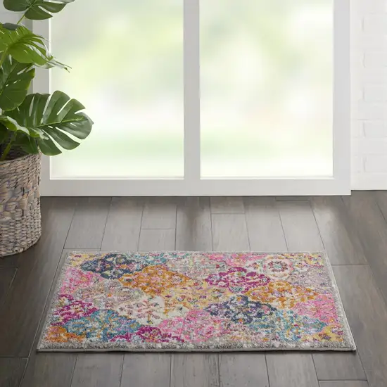 Muted Brights Floral Diamond Scatter Rug Photo 4