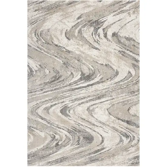 Natural Abstract Wave Brushstrokes Indoor Area Rug Photo 2