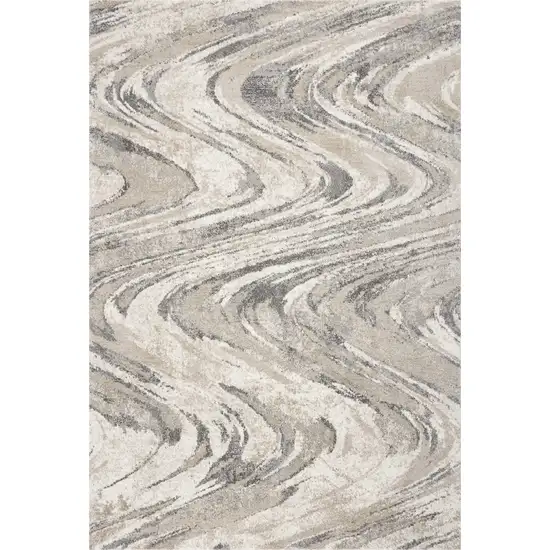 Natural Abstract Wave Brushstrokes Indoor Area Rug Photo 1