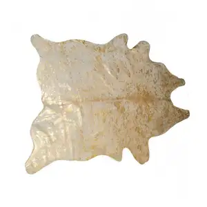 Photo of Natural And Gold Cowhide - Area Rug