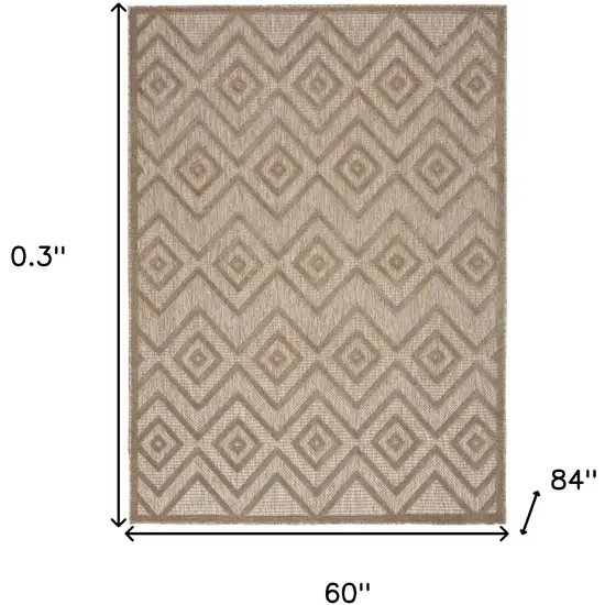 Natural Beige Argyle Indoor Outdoor Area Rug Photo 5