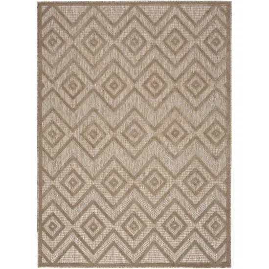 Natural Beige Argyle Indoor Outdoor Area Rug Photo 1