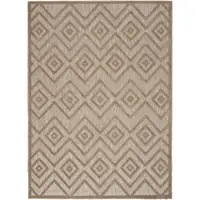 Photo of Natural Beige Argyle Indoor Outdoor Area Rug