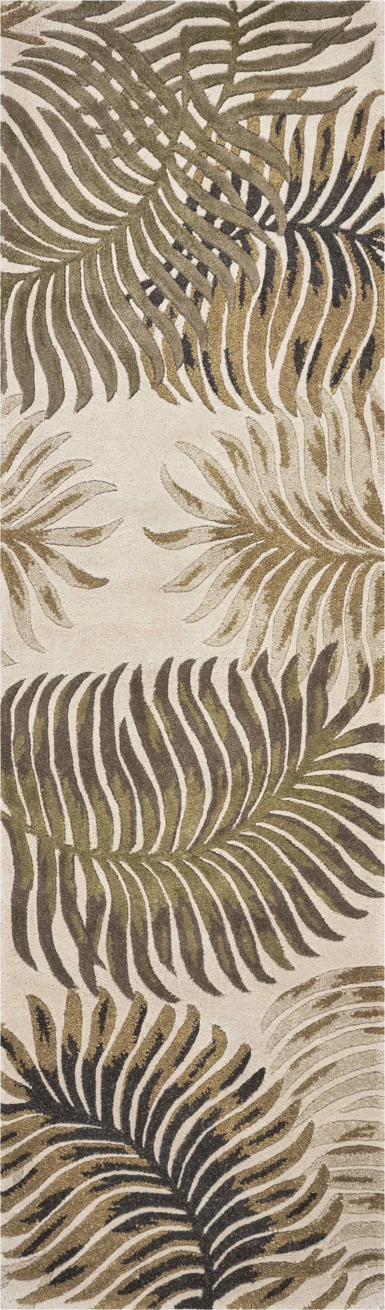 Natural Beige Hand Tufted Tropical Leaves Indoor Area Rug Photo 2