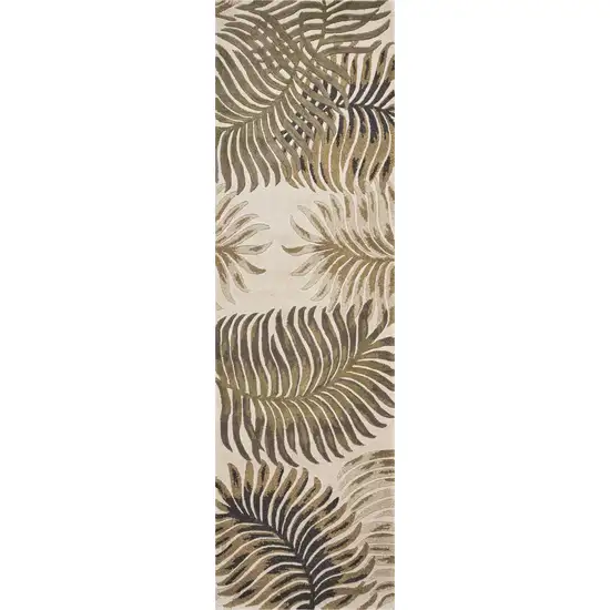 Natural Beige Hand Tufted Tropical Leaves Indoor Area Rug Photo 2