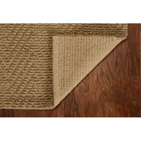 Natural Beige Hand Woven Herringbone Jute Indoor Runner Rug Photo 5