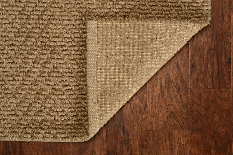 Natural Beige Hand Woven Herringbone Jute Indoor Runner Rug Photo 5