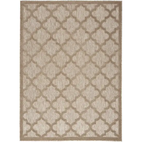 Natural Beige Ikat Indoor Outdoor Area Rug Photo 1