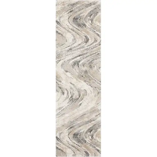 Natural Abstract Runner Rug Photo 4