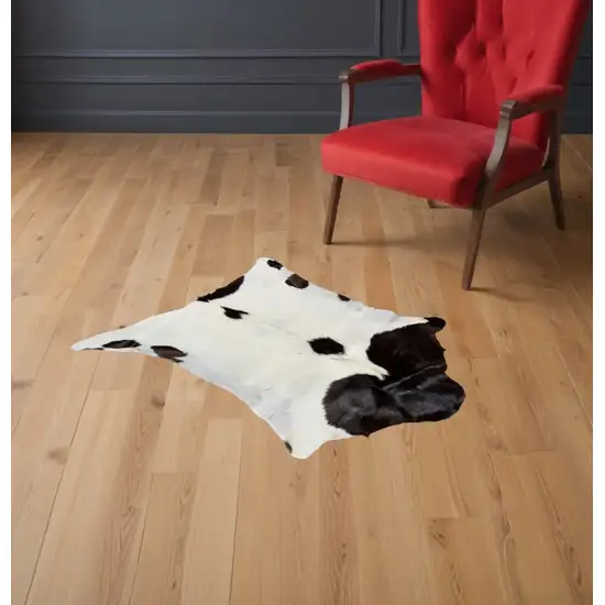 Natural Black And White Calfskin Area Rug Photo 1