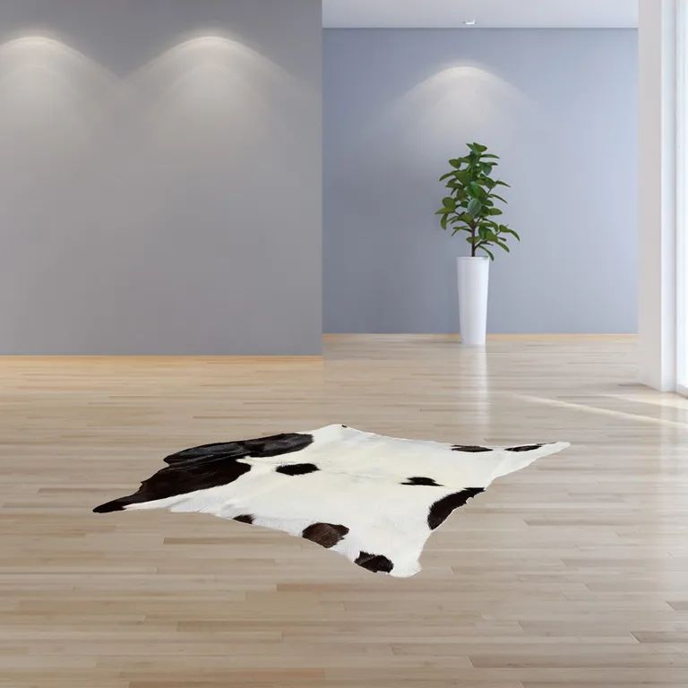 Natural Black and White Calfskin Area Rug Photo 4