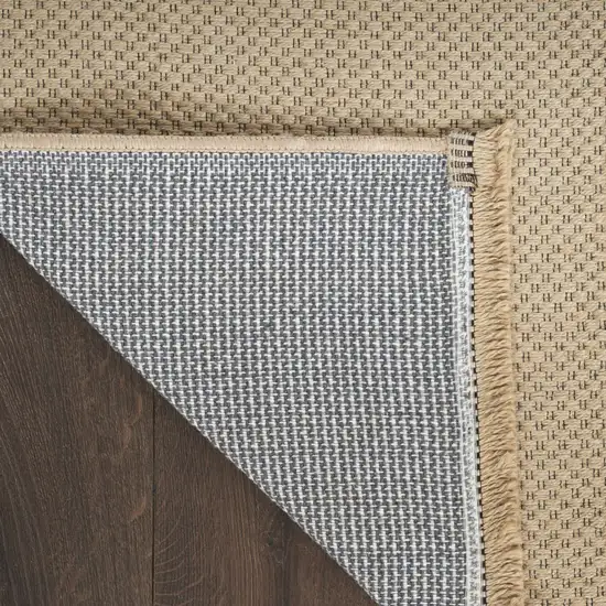 Natural Flatweave Non Skid Area Rug With Fringe Photo 7