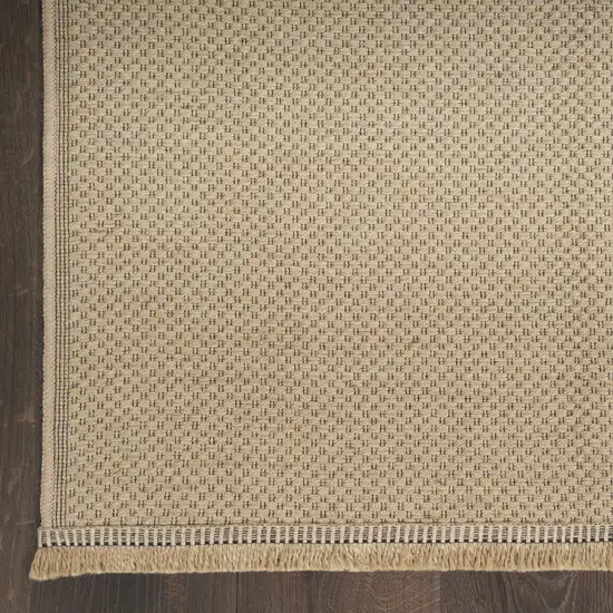 Natural Flatweave Non Skid Area Rug With Fringe Photo 6