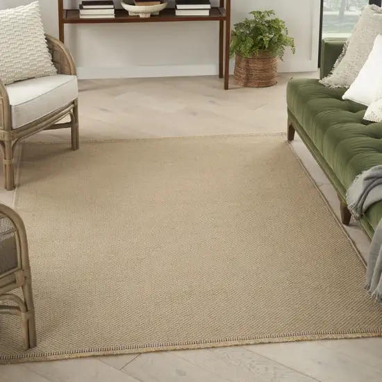 Natural Flatweave Non Skid Area Rug With Fringe Photo 9