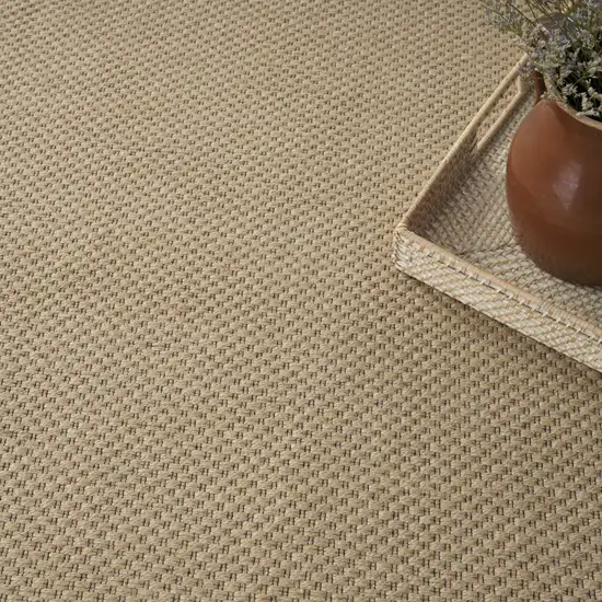 Natural Flatweave Non Skid Area Rug With Fringe Photo 8