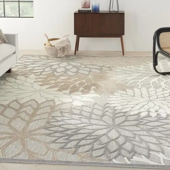 Natural Floral Power Loom Area Rug Photo 7