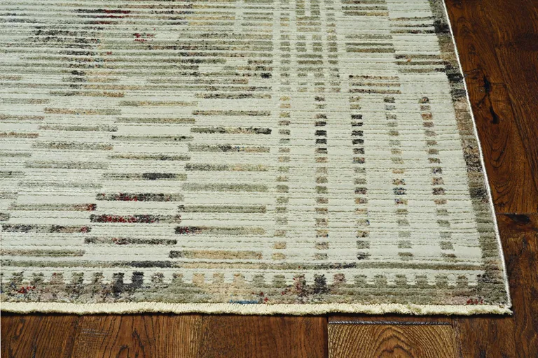 Natural Geometric Bars Runner Rug Photo 1