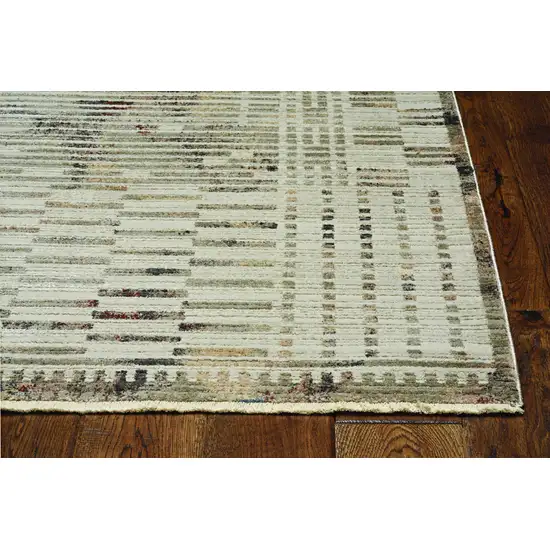 Natural Geometric Bars Runner Rug Photo 1