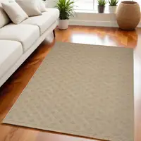 Photo of Natural Geometric Flatweave Non Skid Area Rug With Fringe