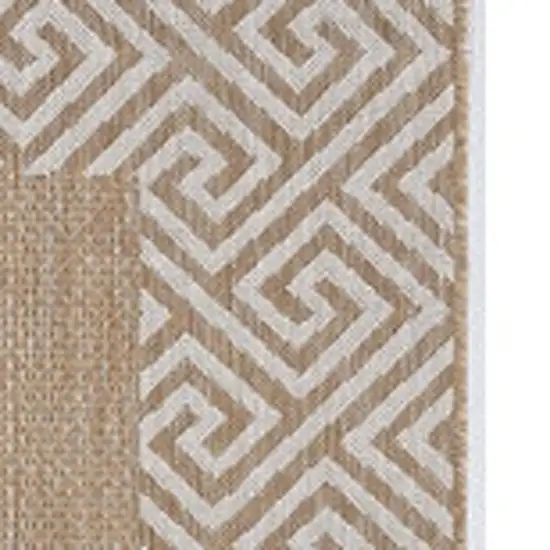 Natural Geometric Maze Pattern Indoor Area Rug Photo 3