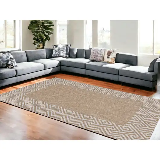 Natural Geometric Maze Pattern Indoor Area Rug Photo 2