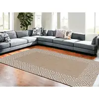 Photo of Natural Geometric Maze Pattern Indoor Area Rug