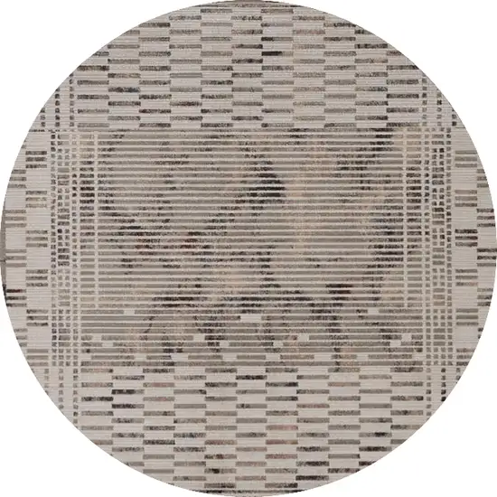 8' Natural Round Area Rug Photo 2