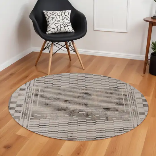 8' Natural Round Area Rug Photo 1