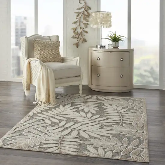 Natural Leaves Indoor Outdoor Area Rug Photo 7