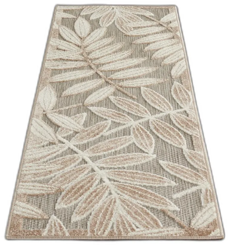 Natural Leaves Indoor Outdoor Runner Rug Photo 2